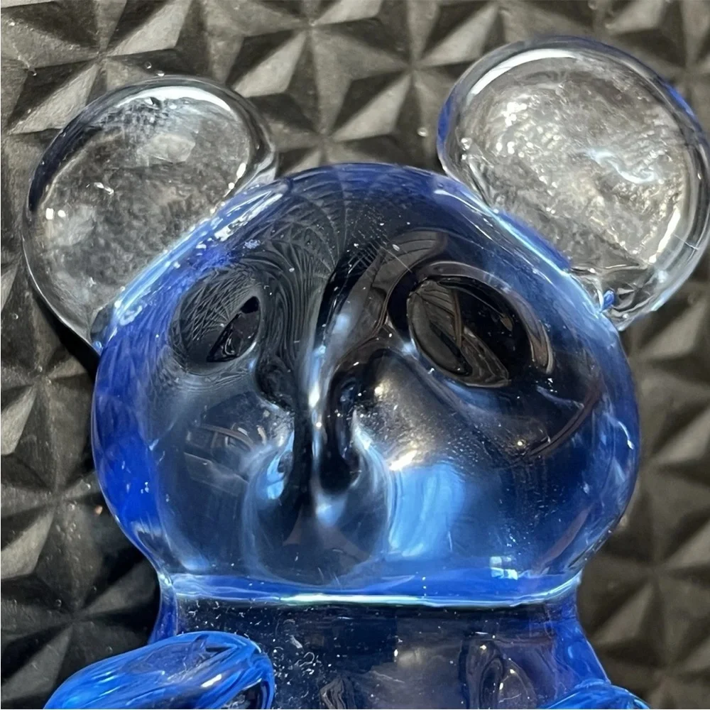 Blue Glass Bear Figurine